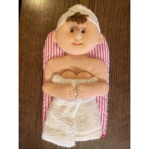 Chef Kitchen Decorative Novelty Oven Mitt Pot Holder Pink White Lady In Towel